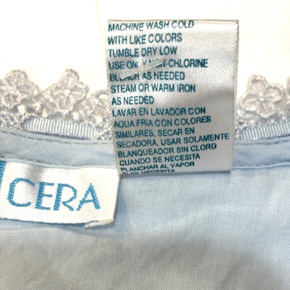 La Cera 100% Blue Cotton Nightgown Small NWT - Picture 7 of 13